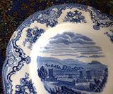 Blue Transferware 8 Inch  Chippy Bowls 3 Old Britain Castles Johnson Brothers Older 1950s