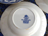 Blue Transferware 8 Inch  Chippy Bowls 3 Old Britain Castles Johnson Brothers Older 1950s