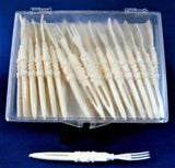 Retro Set Cocktail Picks Boxed 1960s 36 Floral Hors d oeuvres Canapes Party
