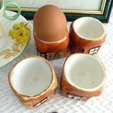 4 Cottageware Egg Cups Price Kensington England Hand Painted 1950s