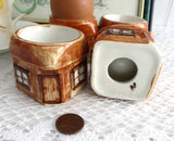 4 Cottageware Egg Cups Price Kensington England Hand Painted 1950s