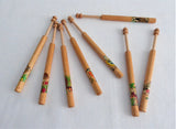 English Lace Bobbins Turned Wood Animal Decals Set of 8 Lacemaking 1950s