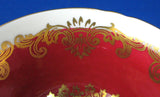 Cup And Saucer Aynsley Red White Gold Overlay 1950s Bone China