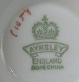 Cup And Saucer Aynsley Red White Gold Overlay 1950s Bone China