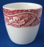 Eggcup Old Castle Red Transferware Barratts Single Hoop 1950s