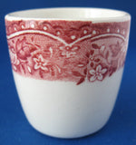 Eggcup Old Castle Red Transferware Barratts Single Hoop 1950s