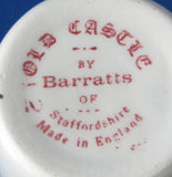 Eggcup Old Castle Red Transferware Barratts Single Hoop 1950s