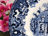 Blue Transferware Playtime Plate Barratts England Dessert Pie 1950s Ironstone