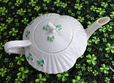 Teapot Irish Belleek Shamrock Harp Tea Pot 1946-1955 Seashell 4nd Green Mark
