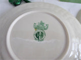 Irish Belleek Teacup Trio Basket Weave With Shamrocks 1950s 4th Green Mark