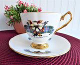 Cup And Saucer British Columbia Tartan 1950s Canadian Souvenir Bone China