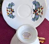 Cup And Saucer British Columbia Tartan 1950s Canadian Souvenir Bone China