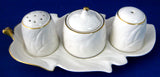Carlton Ware Cruet Set Leaf Shape 5 Piece Condiment Set Slight Damage 1930s