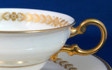 Cup And Saucer Castleton USA Aria Gold Laurel Wreath Burnished Gold Trim