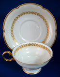 Cup And Saucer Castleton USA Aria Gold Laurel Wreath Burnished Gold Trim
