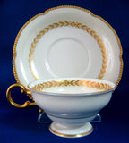 Cup And Saucer Castleton USA Aria Gold Laurel Wreath Burnished Gold Trim