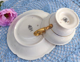 Cup And Saucer Castleton USA Aria Gold Laurel Wreath Burnished Gold Trim
