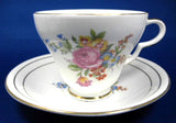 Floral Bouquet Cup And Saucer English Bone China Clare 1950s Pretty Floral