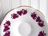 Purple Ivy Leaves Saucer Only 1950s English Bone China Clare England