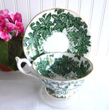 Maple Time Chintz Cup And Saucer Coalport Bone China Green Leaves 1949-1960