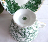 Maple Time Chintz Cup And Saucer Coalport Bone China Green Leaves 1949-1960