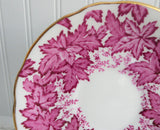 Coalport Maple Time Chintz Cup And Saucer Pink Mulberry Bone China 1949-1960