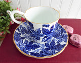 Coalport Maple Time Demi Cup And Saucer Blue And White Bone China 1949-1960