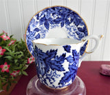 Coalport Maple Time Demi Cup And Saucer Blue And White Bone China 1949-1960