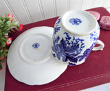 Coalport Maple Time Demi Cup And Saucer Blue And White Bone China 1949-1960