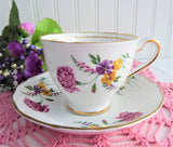 Pink Carnations Cup and Saucer Colclough Wild Flower Bouquets 1950s