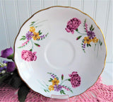 Pink Carnations Cup and Saucer Colclough Wild Flower Bouquets 1950s