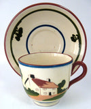 Mottoware Large Cup and Saucer Where Friends There Riches Dartmouth Torquay 1950s