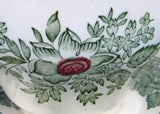 Cup And Saucer Kent Floral Green Transferware Wedgwood 1950s England