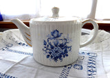 Teapot Blue And White Floral 1950s Ellgreave England Large Tea Pot