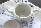 Teapot Blue And White Floral 1950s Ellgreave England Large Tea Pot