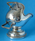 Sugar Scuttle Silver Sugar Bowl Floral Hand Engraved 1920s Sugar Bowl