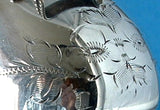 Sugar Scuttle Silver Sugar Bowl Floral Hand Engraved 1920s Sugar Bowl