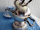Sugar Scuttle Silver Sugar Bowl Floral Hand Engraved 1920s Sugar Bowl