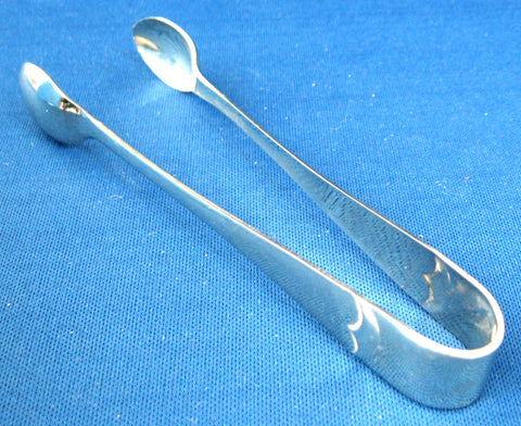 Sugar Tongs English Stainless Chromium Plate Spoon Ends Classic 1950s