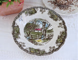 Johnson Brothers Friendly Village Sauce Bowl Coupe Stone Wall English Teabag Caddy Coaster 1950s