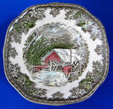 Johnson Brothers Friendly Village Square Cereal Bowls Pair Soup Covered Bridge English 1950s