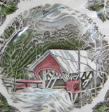 Johnson Brothers Friendly Village Square Cereal Bowls Pair Soup Covered Bridge English 1950s