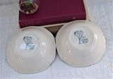 Johnson Brothers Friendly Village Square Cereal Bowls Pair Soup Covered Bridge English 1950s