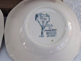 Johnson Brothers Friendly Village Square Cereal Bowls Pair Soup Covered Bridge English 1950s