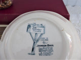 Johnson Brothers Friendly Village Square Cereal Bowls Pair Soup Covered Bridge English 1950s