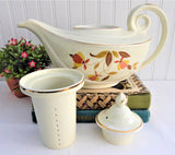 Hall Teapot Aladdin Shape With Infuser Autumn Leaf Jewel Tea 1950s