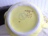 Retro Hall Teapot Canary Gold Label Parade Hook Yellow With Gold Oak Leaves 1950s