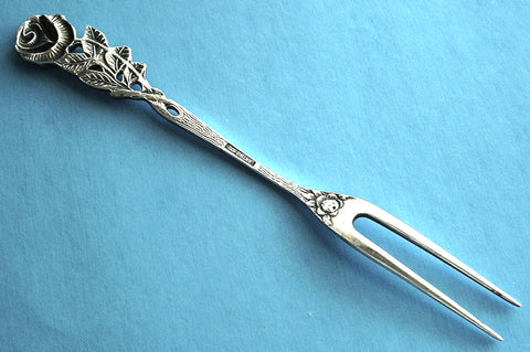 Hildesheimer Rose Pickle Fork Antiko 100 Silver Plate Germany 1940-1950s Hostess Party