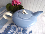 Large Teapot Homer Laughlin Jubilee Skytone Streamlined Blue And White Retro 1950s