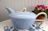 Large Teapot Homer Laughlin Jubilee Skytone Streamlined Blue And White Retro 1950s